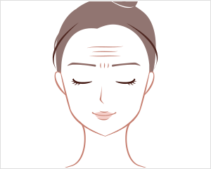 おでこ(額)や眉間のしわ